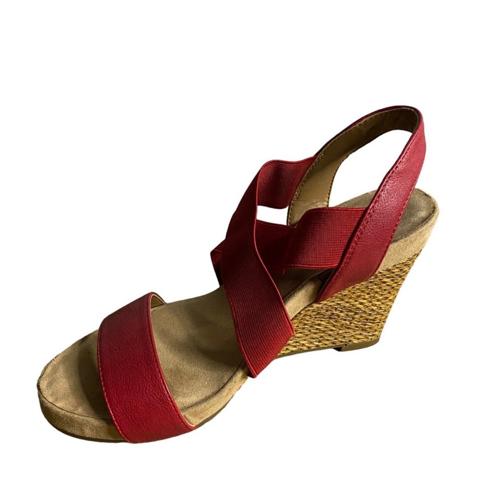 AEROSOLES Red Espadrille Wedge Sandals